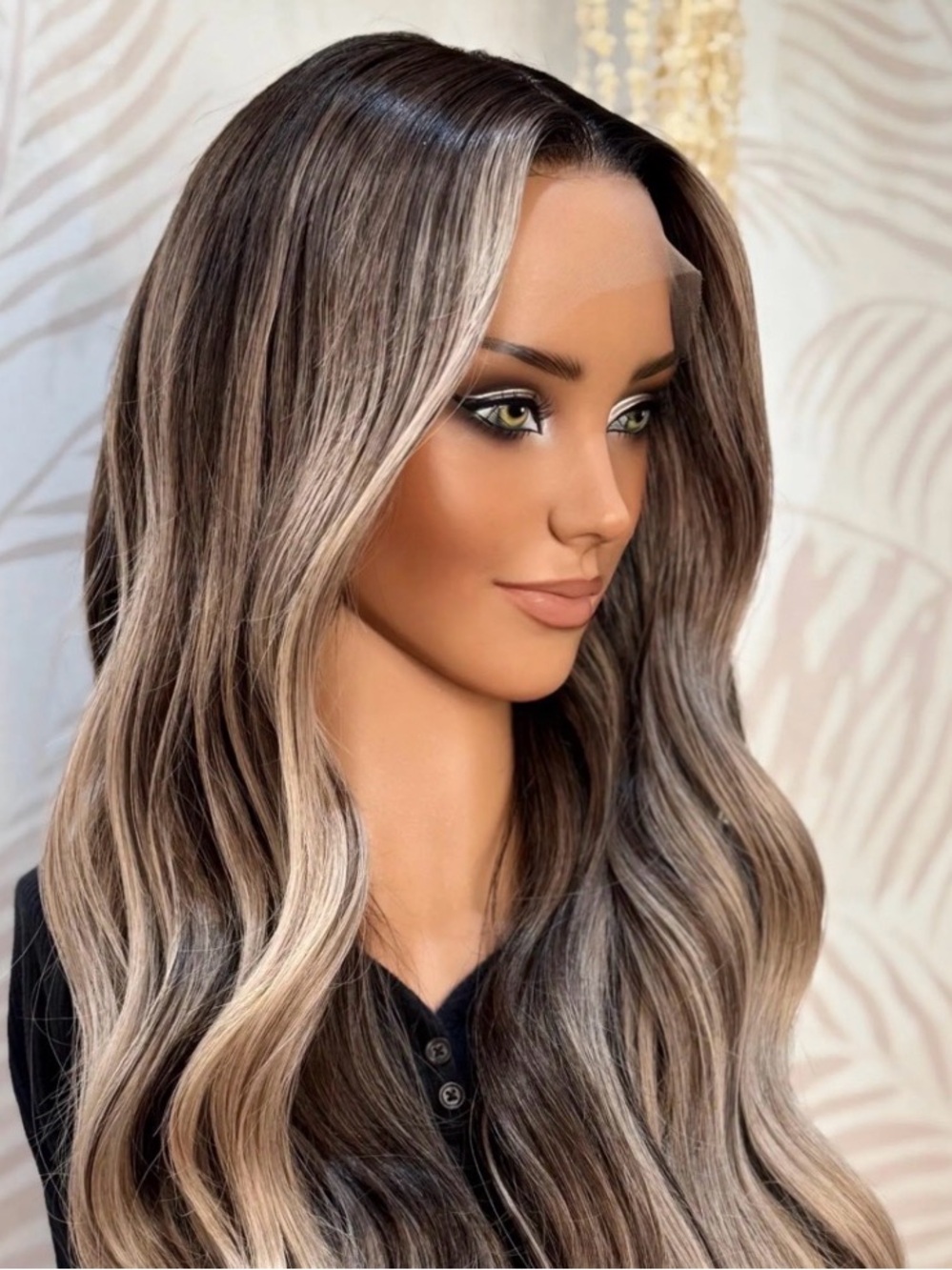 Beautiful NEW Premium Human Hair Wig - Brunette Blonde Balayage